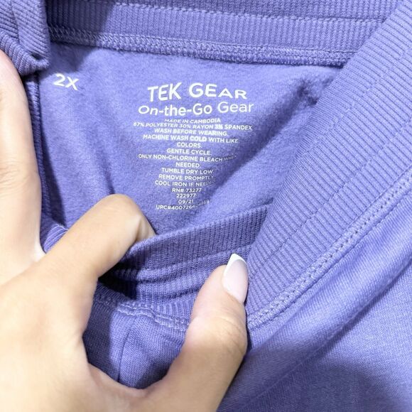 Tek Gear Purple Pull On Cozy Sweatpants Women Size 2XL - Picture 3 of 6
